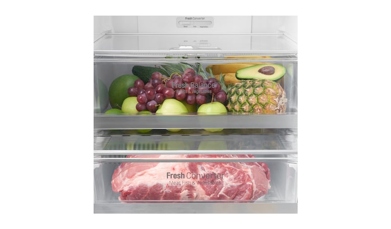 LG Hrubý objem 375 l | 178 kWh/rok | LG Lineární invertorový kompresor | LG Total No Frost | Multi-Air Flow™ | NatureFRESH | Vnitřní LED displej | Smart Diagnosis™, GBB60SWGFS